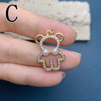 Simple Style Bear Copper Plating Inlay Rhinestones Jewelry Accessories sku image 1