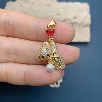 Simple Style Bear Copper Plating Inlay Rhinestones Jewelry Accessories main image 2