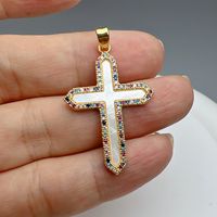 Simple Style Cross Shell Plating Jewelry Accessories sku image 1