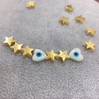 1 Piece 10 * 10mm Copper 18K Gold Plated Star Stone Beads main image 5
