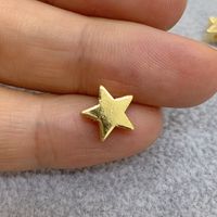 1 Piece 10 * 10mm Copper 18K Gold Plated Star Stone Beads main image 4