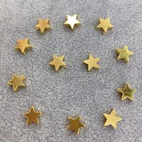 1 Piece 10 * 10mm Copper 18K Gold Plated Star Stone Beads main image 3