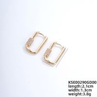 1 Pair IG Style Simple Style U Shape Plating Inlay Copper Zircon Earrings main image 2