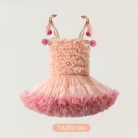 Princess Cute Solid Color Nylon Girls Dresses sku image 6
