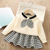 Cute Bow Knot Polyacrylonitrile Fiber Girls Clothing Sets sku image 7