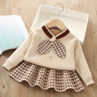 Cute Bow Knot Polyacrylonitrile Fiber Girls Clothing Sets sku image 10