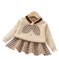 Cute Bow Knot Polyacrylonitrile Fiber Girls Clothing Sets main image 2