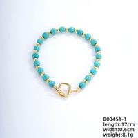 Vintage Style Ethnic Style Geometric 304 Stainless Steel Turquoise K Gold Plated Bracelets In Bulk main image 2