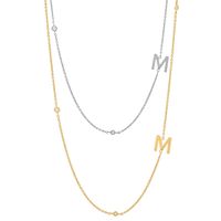 Simple Style Letter Sterling Silver 18k Gold Plated Necklace main image 7