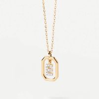 Style Simple Lettre Argent Sterling Placage Incruster Zircon Plaqué Or 18k Pendentif sku image 5