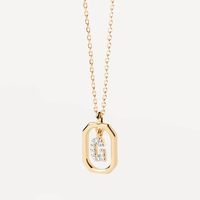 Simple Style Letter Sterling Silver Plating Inlay Zircon 18k Gold Plated Pendant Necklace sku image 7