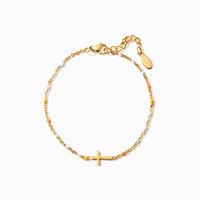 Simple Style Cross Sterling Silver Plating 18k Gold Plated White Gold Plated Bracelets sku image 1