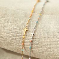 Simple Style Cross Sterling Silver Plating 18k Gold Plated White Gold Plated Bracelets main image 5