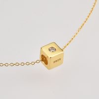 Simple Style Square Sterling Silver Plating Inlay Zircon 18k Gold Plated White Gold Plated Necklace main image 4
