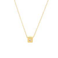 Einfacher Stil Quadrat Sterling Silber Überzug Inlay Zirkon 18 Karat Vergoldet Weißgold Plattiert Halskette sku image 2