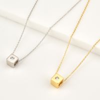 Simple Style Square Sterling Silver Plating Inlay Zircon 18k Gold Plated White Gold Plated Necklace main image 1