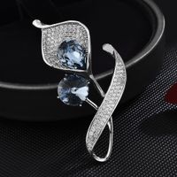 Lady Flower Copper Plating Inlay Zircon Women's Brooches main image 1