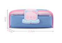 Cat Mixed Materials Class Learning Cartoon Style Pencil Case main image 2