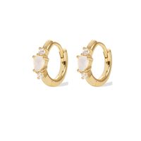 1 Pair Simple Style Geometric Plating Inlay Sterling Silver Opal Zircon 18k Gold Plated White Gold Plated Earrings sku image 4