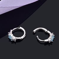 1 Pair Simple Style Geometric Plating Inlay Sterling Silver Opal Zircon 18k Gold Plated White Gold Plated Earrings main image 5