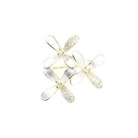 Lady Flower Copper Plant Flowers Plating Inlay Zircon Women's Brooches main image 4