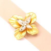 Lady Flower Copper Plating Inlay Artificial Crystal Women's Brooches sku image 1