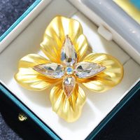 Lady Flower Copper Plating Inlay Artificial Crystal Women's Brooches main image 2
