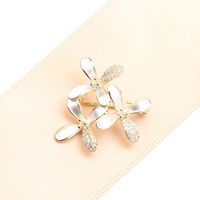 Lady Flower Copper Plant Flowers Plating Inlay Zircon Women's Brooches main image 5