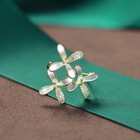 Lady Flower Copper Plant Flowers Plating Inlay Zircon Women's Brooches main image 1