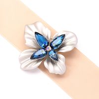 Lady Flower Copper Plating Inlay Artificial Crystal Women's Brooches sku image 2