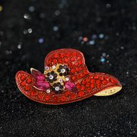 Dame Chapeau Fleur Alliage Incruster Diamant Artificiel Femmes Broches main image 1