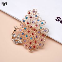Lady Peacock Alloy Plating Inlay Artificial Gemstones Women's Brooches main image 1