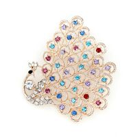 Lady Peacock Alloy Plating Inlay Artificial Gemstones Women's Brooches main image 3