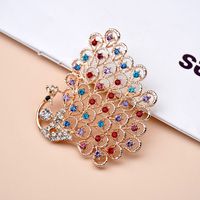 Lady Peacock Alloy Plating Inlay Artificial Gemstones Women's Brooches sku image 1