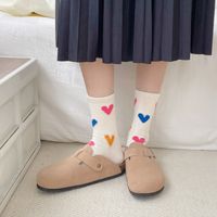 Unisex Cute Heart Shape Cotton Crew Socks A Pair main image 3