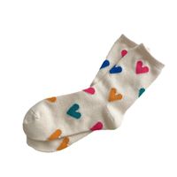 Unisex Cute Heart Shape Cotton Crew Socks A Pair main image 2