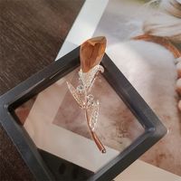 Sweet Flower Alloy Plating Inlay Artificial Crystal Women's Brooches main image 5