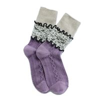 Femmes Pastorale Style Simple Petites Fleurs Coton Crew Socks Une Paire main image 4