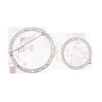 Style Simple Rond Forme De Cœur Alliage Placage Incruster Strass Femmes Broches main image 2