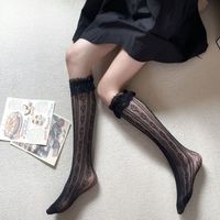 Women's Sweet Heart Shape Lace Printing Over The Knee Socks A Pair sku image 1