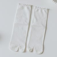 Femmes Style Japonais Pastorale Couleur Unie Coton Crew Socks Une Paire sku image 2