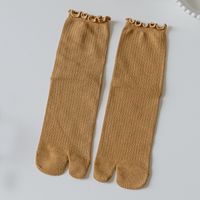 Femmes Style Japonais Pastorale Couleur Unie Coton Crew Socks Une Paire sku image 6