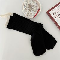 Women's Basic Color Block Cotton Jacquard Crew Socks A Pair sku image 3