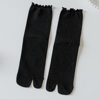 Femmes Style Japonais Pastorale Couleur Unie Coton Crew Socks Une Paire sku image 1
