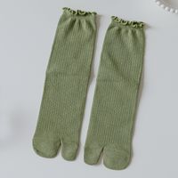 Femmes Style Japonais Pastorale Couleur Unie Coton Crew Socks Une Paire sku image 5