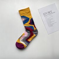 Unisex Retro French Style Oil Painting Cotton Crew Socks A Pair sku image 2