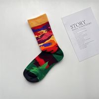Unisex Retro French Style Oil Painting Cotton Crew Socks A Pair sku image 1