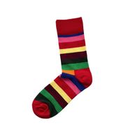 Unisex Retro Rainbow Cotton Crew Socks A Pair main image 3