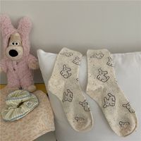 Women's Sweet Dog Polka Dots Cotton Crew Socks A Pair sku image 7