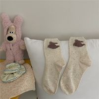 Women's Sweet Dog Polka Dots Cotton Crew Socks A Pair sku image 8